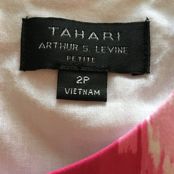 NEW Tahari ASL Dress BarbieCore Gingham Cotton Pink White Lined Size 2 Petite 2P - Picture 11 of 16